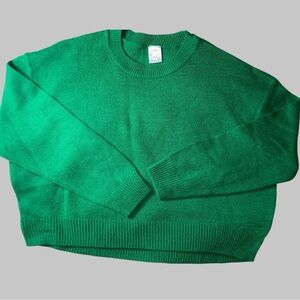 NWOT SEXY BASICS CREWNECK CROPPED PULL-OVER LIGHTWEIGHT COTTON SWEATER•S/MEDIUM